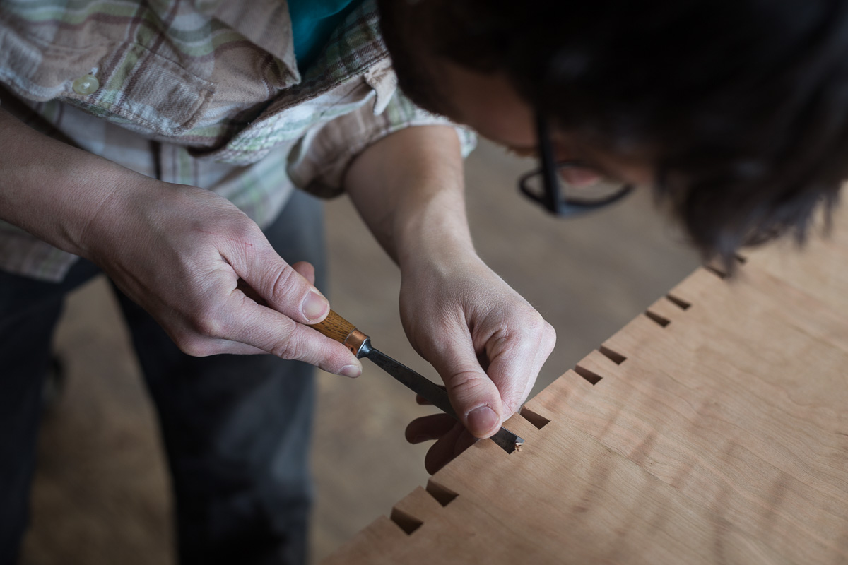 Jonathan Chamfering Dovetails