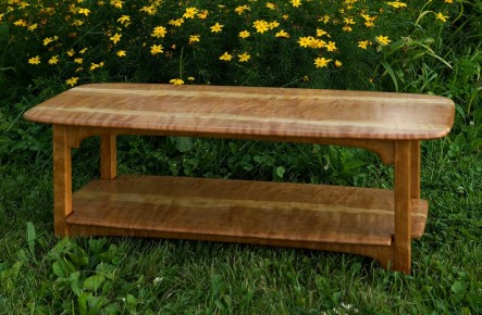 Figured Cherry Coffee Table with Shelf