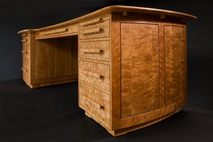 Cherry Curved-Face Desk