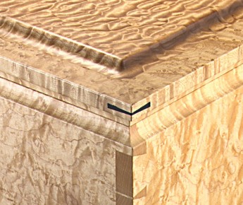 Curly and Quilted Maple Jewelry Box - Detail