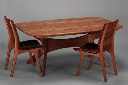 Cherry Table with Slat Chairs