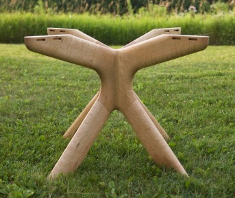 Bird's Eye Maple Pedestal Table Base