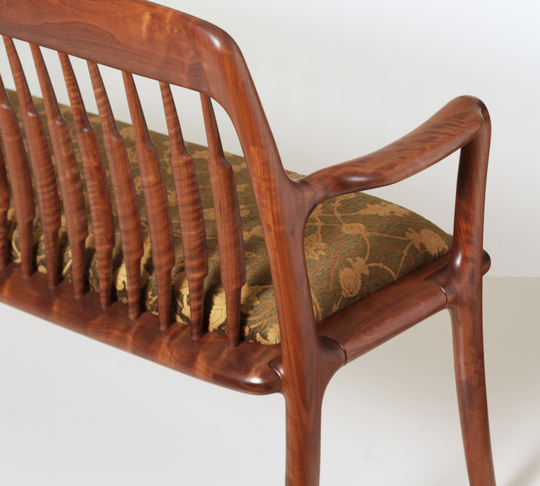 Upholstered Cherry Settee