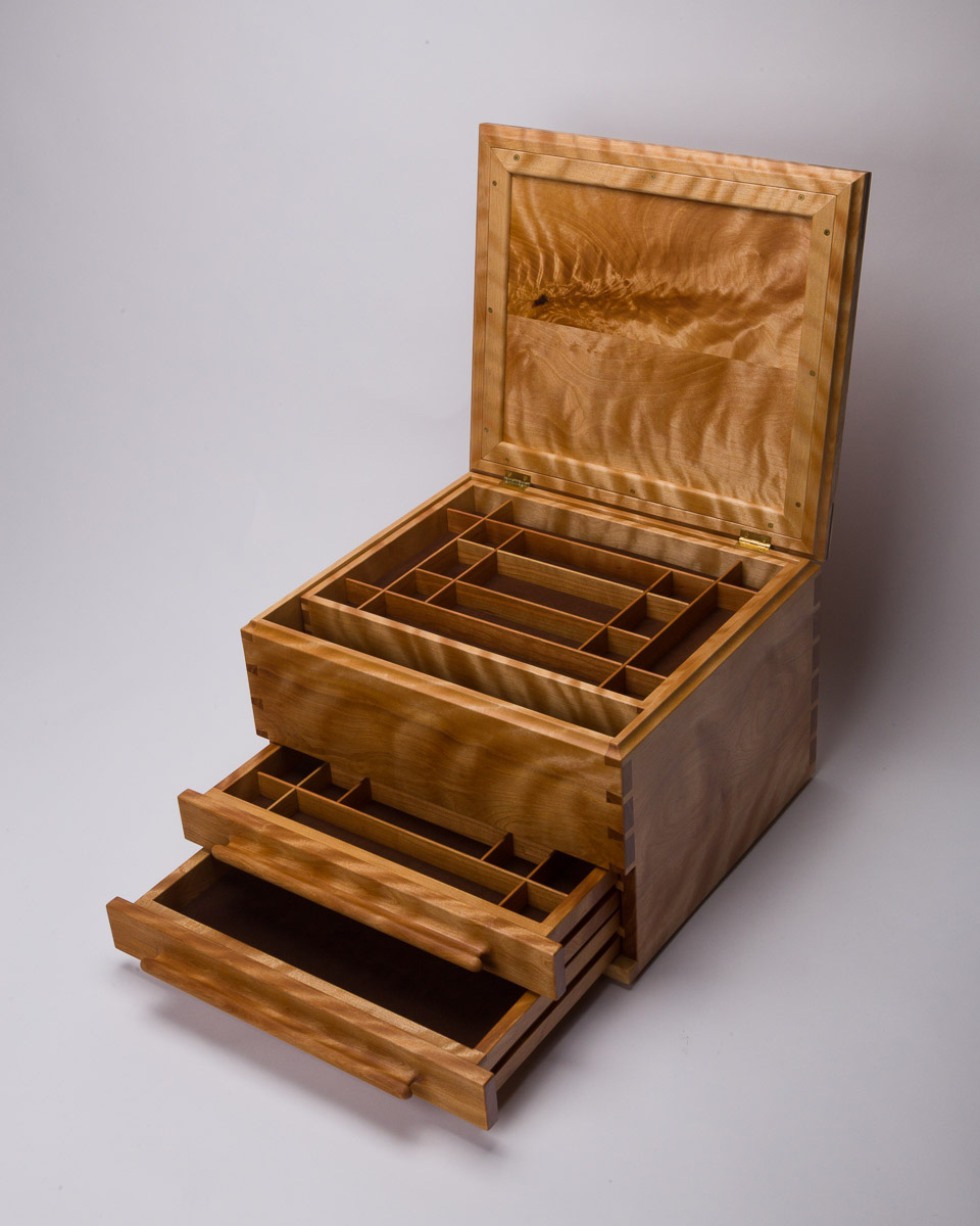 Flame Birch Jewelry Chest