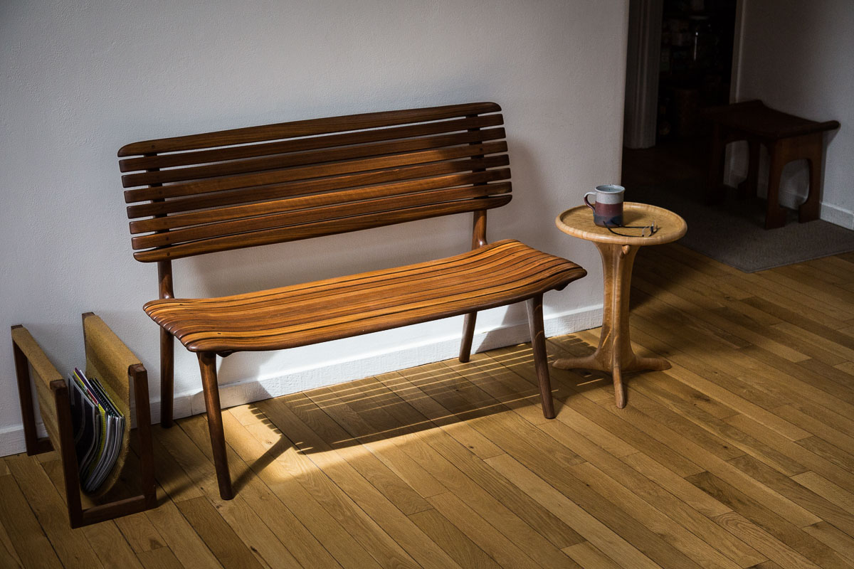 Walnut Slat Bench